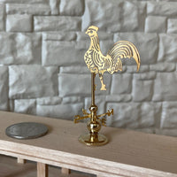 1:12 Dollhouse Miniature Cockerel Weather Vane , Wind Vane , Weathercock , Wind Arrow , Wind Gauge , Brass Weather Vane Wind Spinner - G046