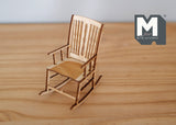 Dollhouse miniature unfinished / unpainted furniture / unfinished rocking chair dolls house furniture rocker 1 12th scale miniature - WS5D