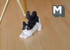 1:12 Scale Miniature Crouching Cat, 1-3/16 inch tall, DIY Dollhouse Supply (black and white)