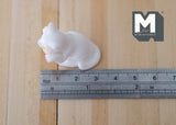 1:12 Dollhouse Supplies Miniature Hungry White Cat 1 12th pet - F104