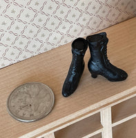 Miniature Victorian Style Mid Calf Boots , Women's Boots , Miniature Booties 1:12 Scale - G075