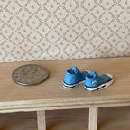 1:12 Scale Miniature Sneakers, 1 Pair, 7/8 inch long, DIY Dollhouse Supply (blue)