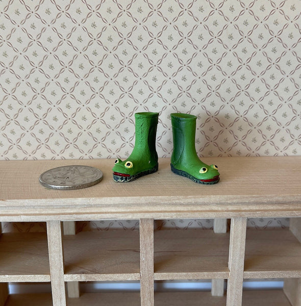 1:12 Miniature Rubber Boots , Rain Boots , Frog's Face Rain Boots , Froggie Boots , Waterproof Boots - G074