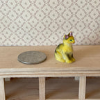 1:12 Scale Miniature Sitting Tabby Cat, 1 inch tall, DIY Dollhouse Supply (tan) (style B)