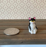 1:12 Miniature Black and White Cat , Miniature Sitting Cat (style B) - C064
