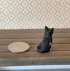 1:12 Scale Miniature Sitting Cat, Upright, 1 inch tall, DIY Dollhouse Supply (black and white) (style B)
