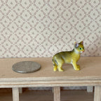 1:12 Scale Miniature Standing Tabby Cat, 1-1/8 inch long, DIY Dollhouse Supply (tan) (style E)