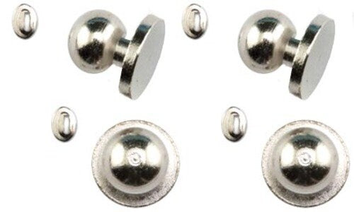 1:12 Scale Miniature Metal Round Door Knob with Keyhole 4 Pack Set Dollhouse Supply (silver)
