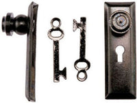 Dollhouse Miniature Metal Door Knob with Key Plate 2 Piece Pack