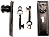 Dollhouse Miniature Metal Door Knob with Key Plate 2 Piece Pack J024