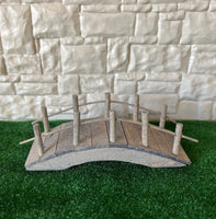 1:12 Miniature Pond Bridge , Garden Bridge Arc , Footbridge , Arch Bridge , Timber Bridge , Fairy Garden Wood Bridge (small) - D060