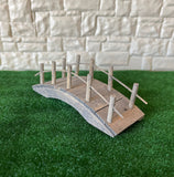 1:12 Miniature Pond Bridge , Garden Bridge Arc , Footbridge , Arch Bridge , Timber Bridge , Fairy Garden Wood Bridge (small) - D060