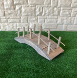 1:12 Miniature Pond Bridge , Garden Bridge Arc , Footbridge , Arch Bridge , Timber Bridge , Fairy Garden Wood Bridge (small) - D059