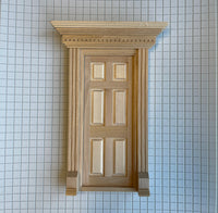 1:12 Dollhouse Front Door with Dental Pediment Yorktown Door Panel (back trims sold separately)