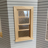 1:12 Dollhouse Supplies Miniature Hung Window Frame with Exterior Shelf and Back Trim , Unpainted Window Frame - I028