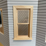 1:12 Dollhouse Supplies Miniature Hung Window Frame with Exterior Shelf and Back Trim , Unpainted Window Frame - I028