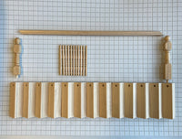 Dollhouse Staircase Kit 13 Treads 2-3/4 inch wide Unfurnished 1:12 Scale Miniature Stairs with Baluster and Handrail (Right Handrail) - J046