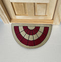 1:12 Scale Miniature Half Moon Doormat, Brick Pattern, 2-1/2 inch wide, DIY Dollhouse Supply (burgundy and beige)