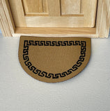 1:12 Miniature Doormat , Dollhouse Half Moon Doormat , Entryway Door Mat Brown Hearth - D088