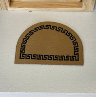 1:12 Miniature Doormat , Dollhouse Half Moon Doormat , Entryway Door Mat Brown Hearth - D088