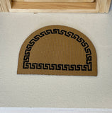 1:12 Miniature Doormat , Dollhouse Half Moon Doormat , Entryway Door Mat Brown Hearth - D088