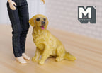 1:12 Scale Miniature Sitting Golden Retriever Dog, 2-9/16 inch tall, DIY Dollhouse Supply