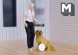 1:12 Dollhouse Miniature Sitting Golden Retriever - C079