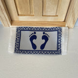 1:12 Miniature Doormat , Dollhouse Supplies Doormat , Entryway Welcome Doormat Big Footprint Welcome Mat Bathmat 2 Sides - D088