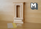 1:12 Scale Miniature Unpainted Wood Cabinet with Mirror Door and Drawers, 6-11/16 inch tall, DIY Dollhouse Supply