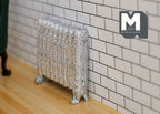 1:12 Scale Miniature Antique Style Column Radiator with Feet, 2-3/4 inch long, DIY Dollhouse Supply (silver)