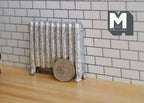 1:12 Scale Miniature Antique Style Column Radiator with Feet, 2-3/4 inch long, DIY Dollhouse Supply (silver)