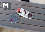 1:12 Scale Miniature French Cheese Platter with Grapes, Marble Style Board, 1-5/8 inch long, DIY Dollhouse Supply (fixed to the board)