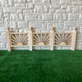 1:12 Scale Miniature Unpainted Wood Porch Railing Panel with Fan Spindles, Ball Top Posts, 9 inch long, DIY Dollhouse Supply