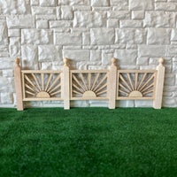 Unfinished Dollhouse Porch Handrail Fence Miniature Patio Handrail Panel 9 Inch Long Railing J032