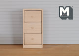 1:12 Dollhouse supplies miniature unpainted unfinished 3-drawer chest, Dollhouse Furniture drawer chest, 1/12th scale dresses - I012