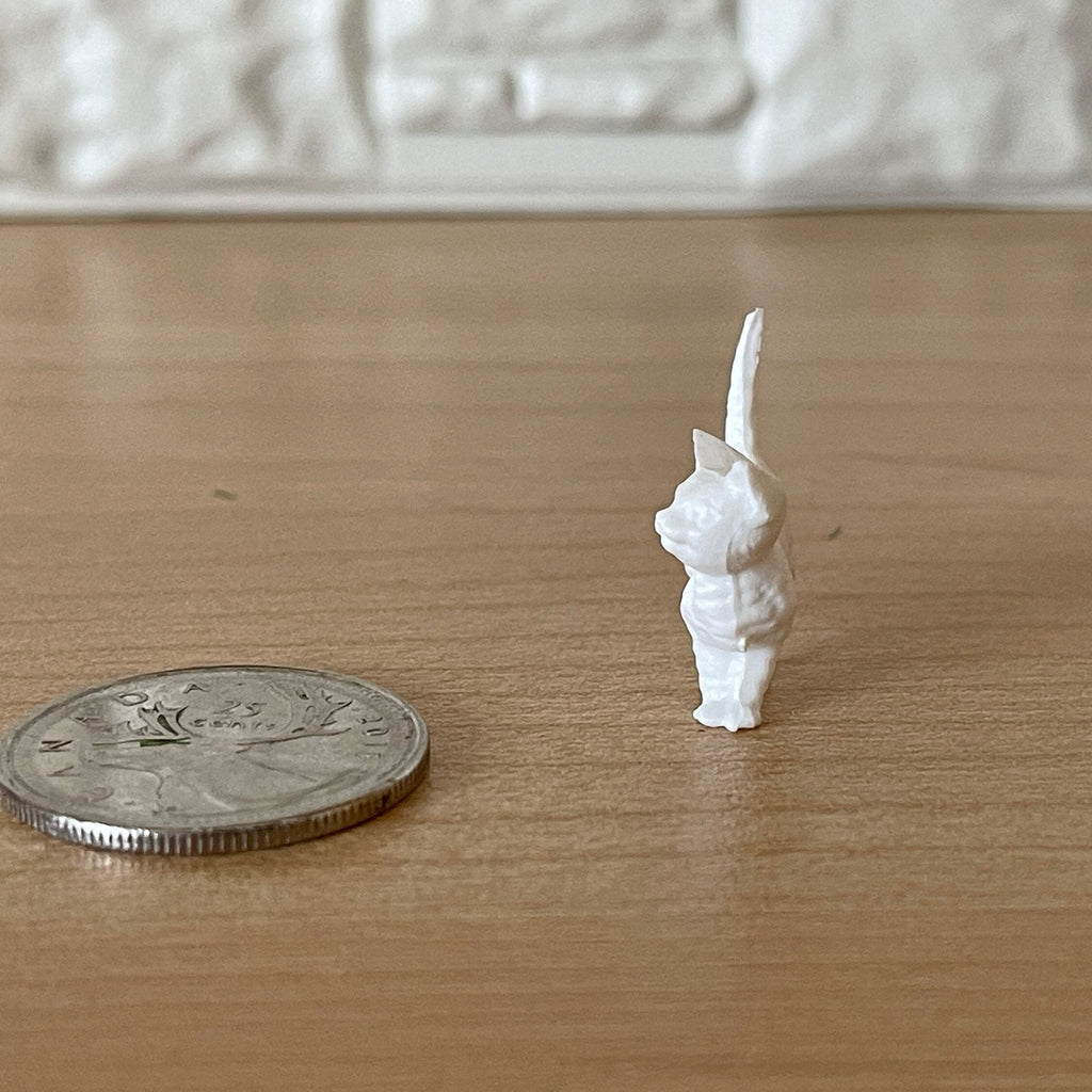 1:12 Scale Miniature Unpainted Kitten Figure, 13/16 inch long, DIY Dollhouse Supply (style B)