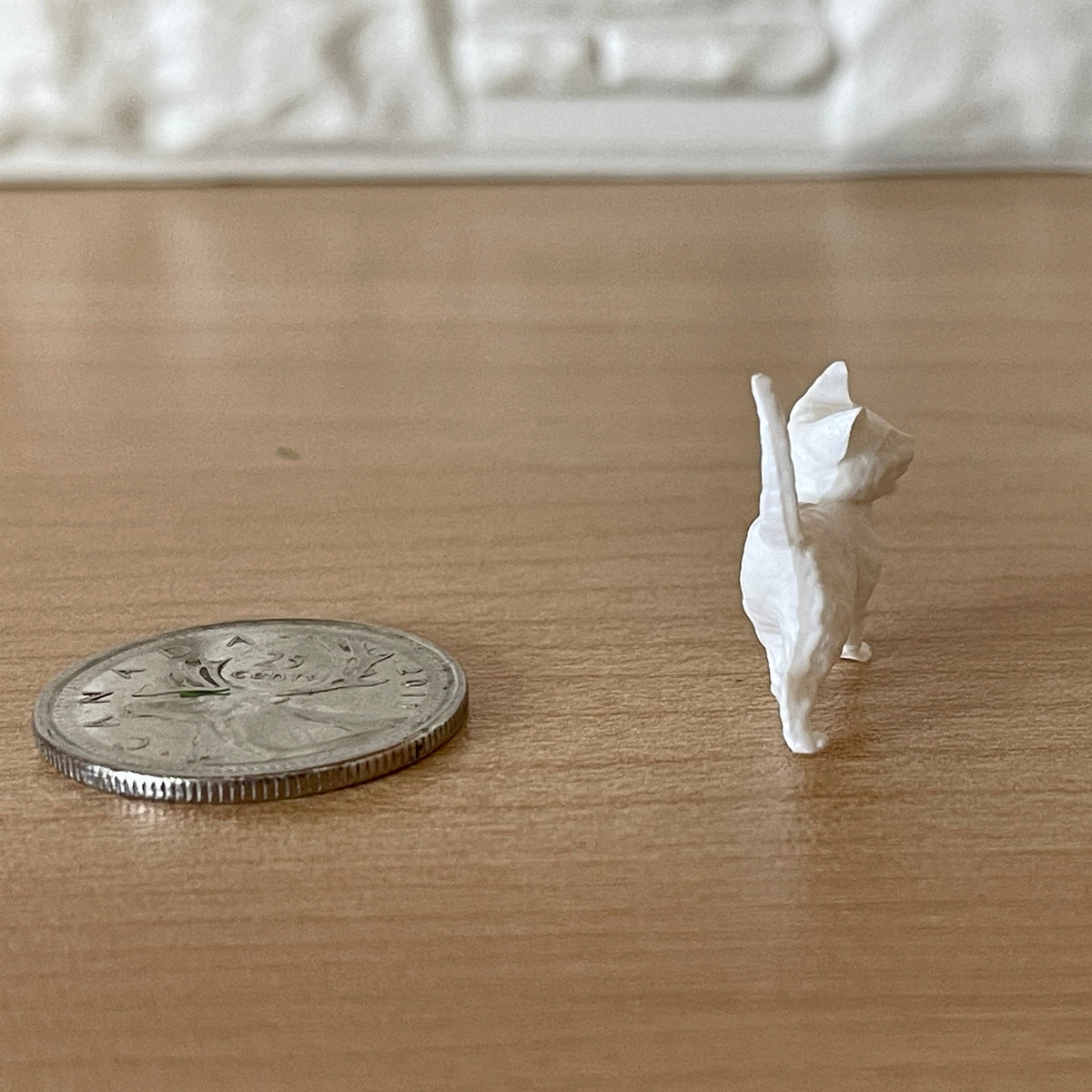 1:12 Scale Miniature Unpainted Kitten Figure, 13/16 inch long, DIY Dollhouse Supply (style B)