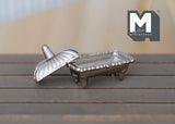 Dollhouse Supplies Butter Dish with Lid 1:12 Scale Miniature Metal Butter Holder Butter Tray - F057