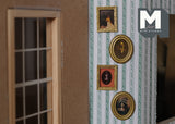 Dollhouse Supplies miniature paint 4-piece gold picture frame set 1:12 scale paintings - F030