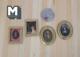 Dollhouse Supplies miniature paint 4-piece gold picture frame set 1:12 scale paintings - F030