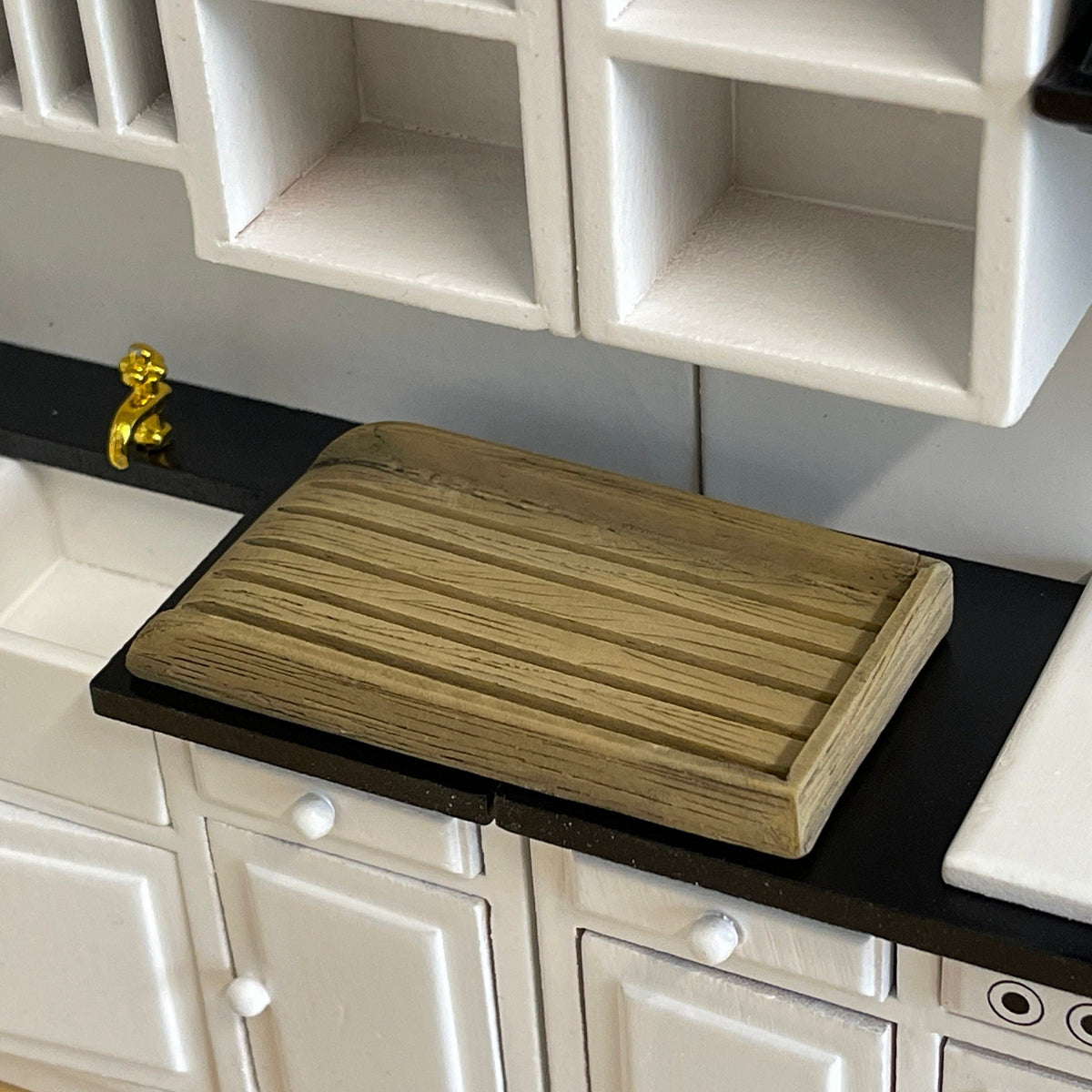 1:12 Scale Miniature Wood Draining Board, Slatted, 2-11/16 inch long, DIY Dollhouse Supply