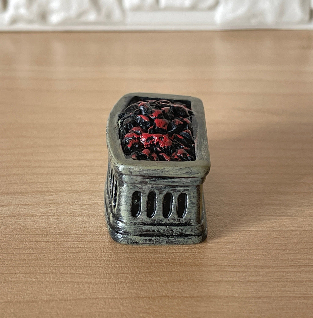 1:12 Miniature Fire Grate , Fireplace Grate , Dollhouse Firebox , Bowed Fire Grid , Fuel Grate , Fireplace Grill (cast resin) (gray)- F019