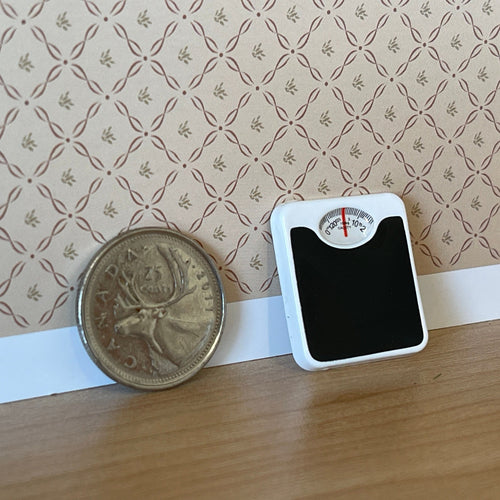 1:12 Scale Miniature Bathroom Scale with Round Dial, 1 inch long, DIY Dollhouse Supply