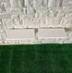 1:12 Scale Miniature Wood Wall Shelves with Brackets, Set of 2, 2-3/4 inch long, DIY Dollhouse Supply (white)