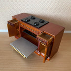 1:12 Dollhouse Supplies Miniature Kitchen Stove , Miniature Kitchen Range with Cook Top , Oven Range and Storage - K023