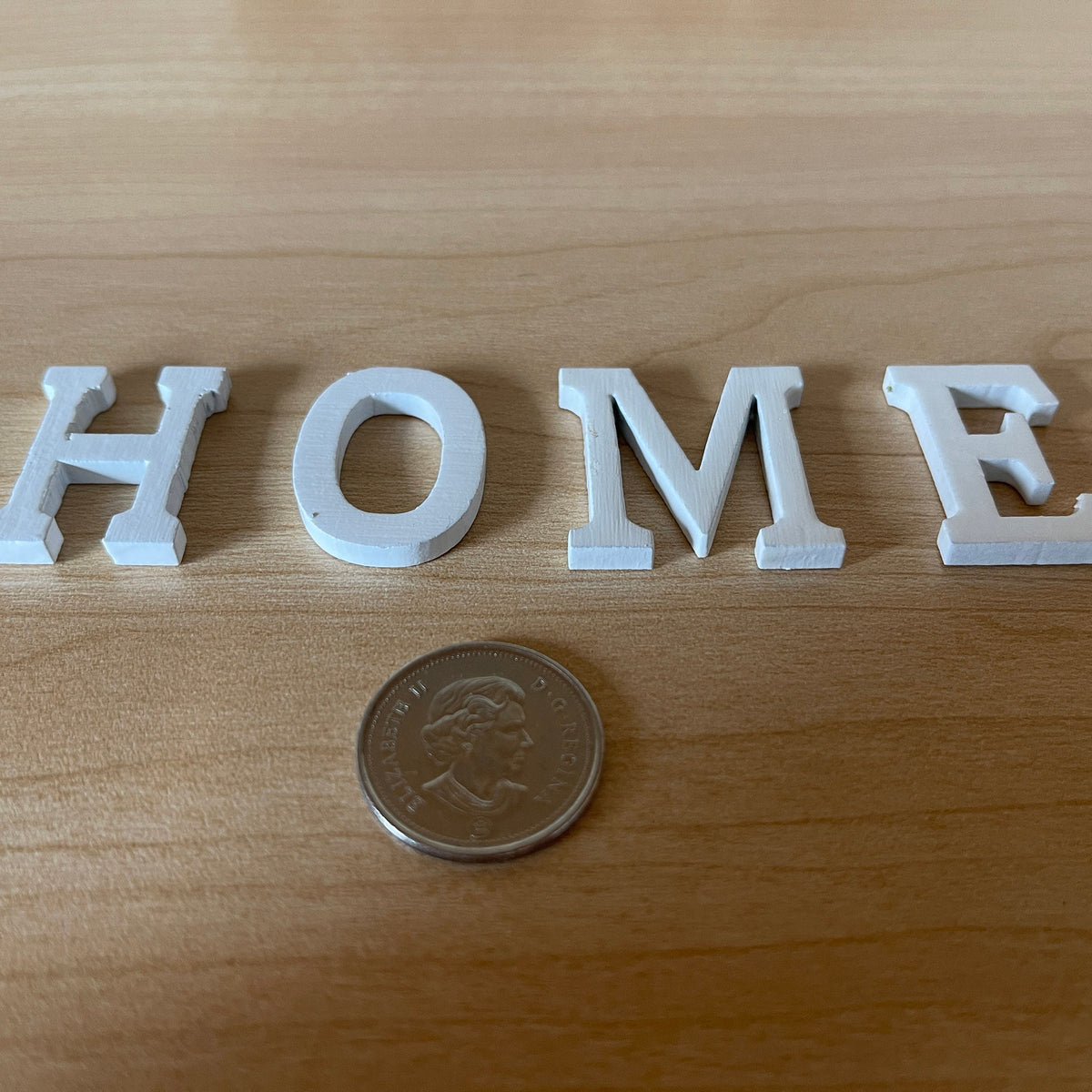 1:12 Scale Miniature Wood HOME Letters, Set of 4, 1-3/16 inch tall, DIY Dollhouse Supply (white)