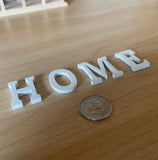 Miniature Letters HOME , Dollhouse Supplies Decoration , Letters in White (made from wood) - G067