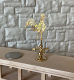 1:12 Dollhouse Miniature Cockerel Weather Vane , Wind Vane , Weathercock , Wind Arrow , Wind Gauge , Brass Weather Vane Wind Spinner - G046