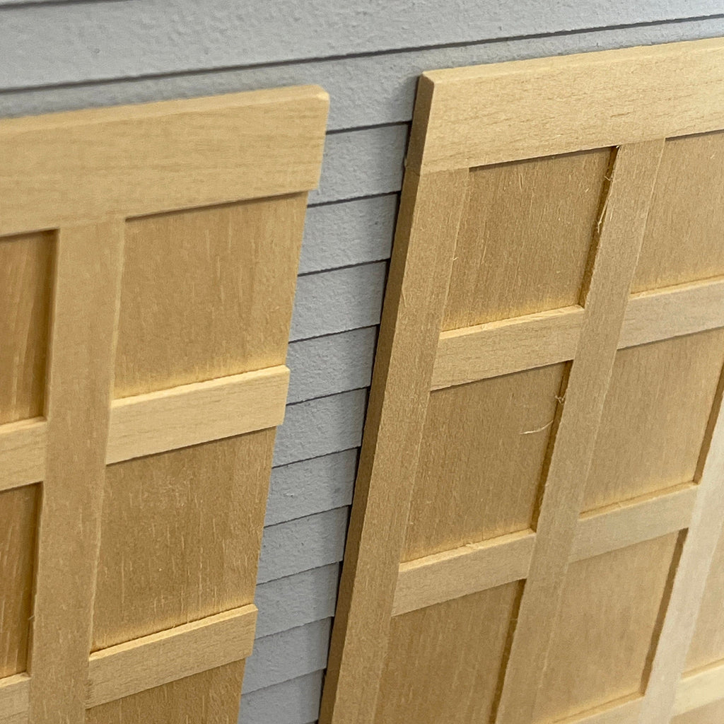 1:12 Scale Miniature Dollhouse Tudor Square Grid Wood Wall Panels, Set of 3, 7-1/16 inch tall