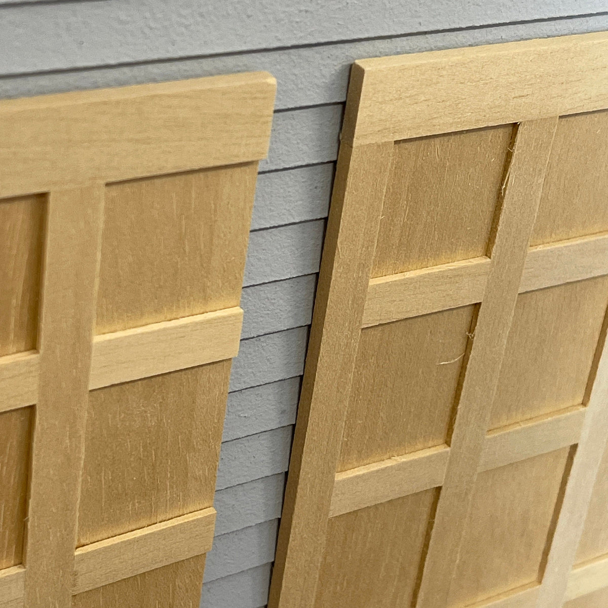 1:12 Scale Miniature Dollhouse Tudor Square Grid Wood Wall Panels, Set of 3, 7-1/16 inch tall